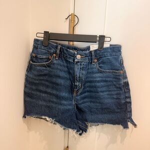 American Eagle Outfitters Dark Blue Distressed Denim Cutoff Shorts